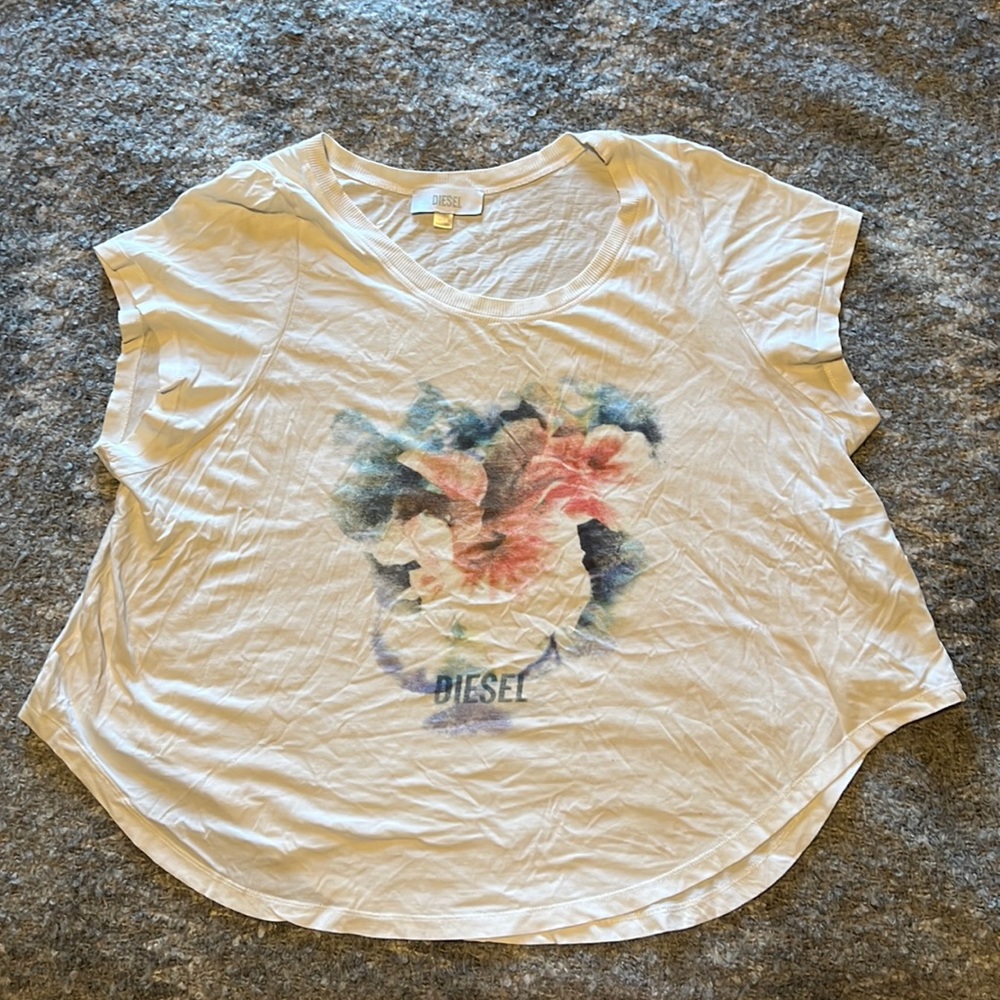 DIESEL relaxed fit white graphic tshirt